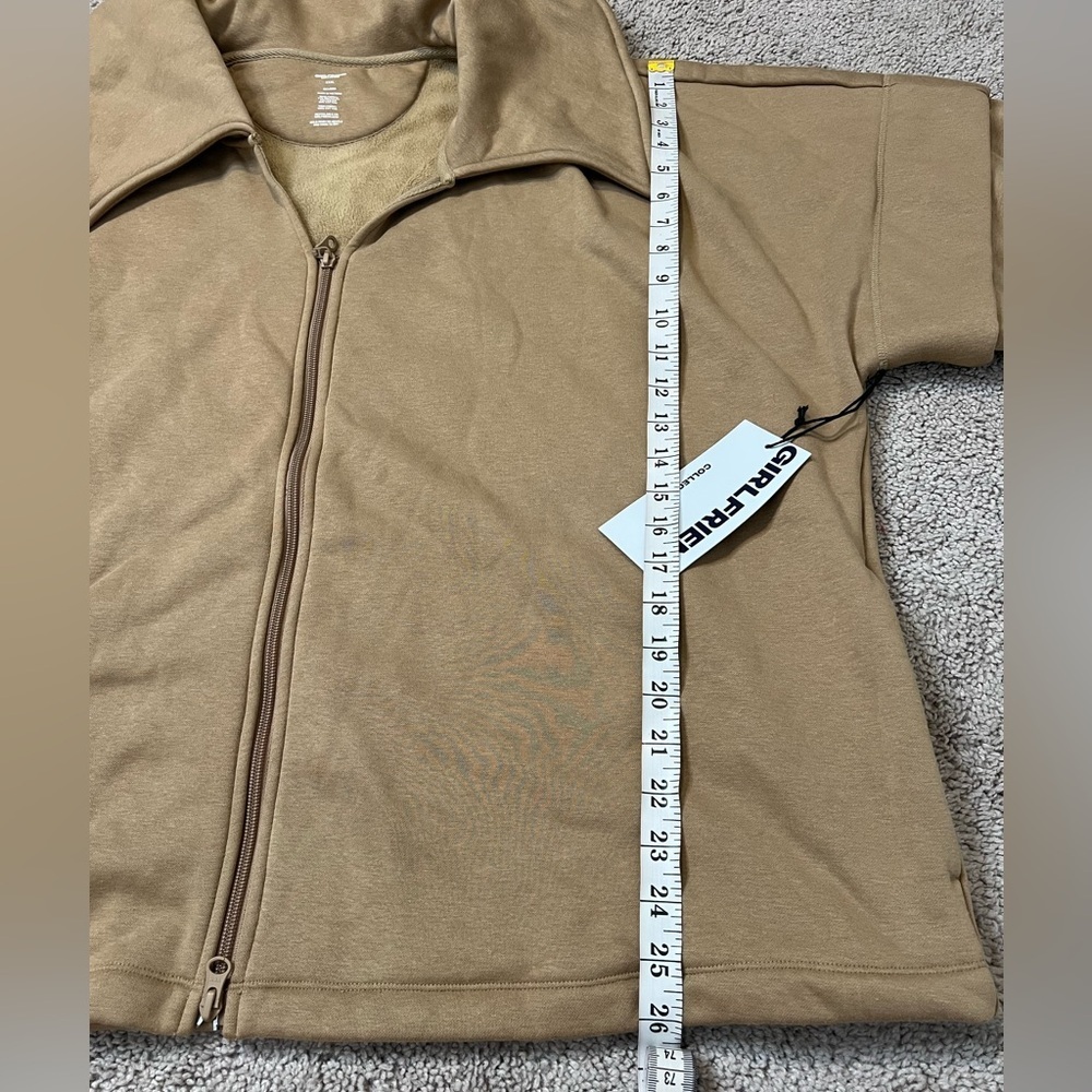 NWT Girlfriend Collective Light Brown Macie Two-Way Zip Layered Jacket Size XXXL - Picture 11 of 12